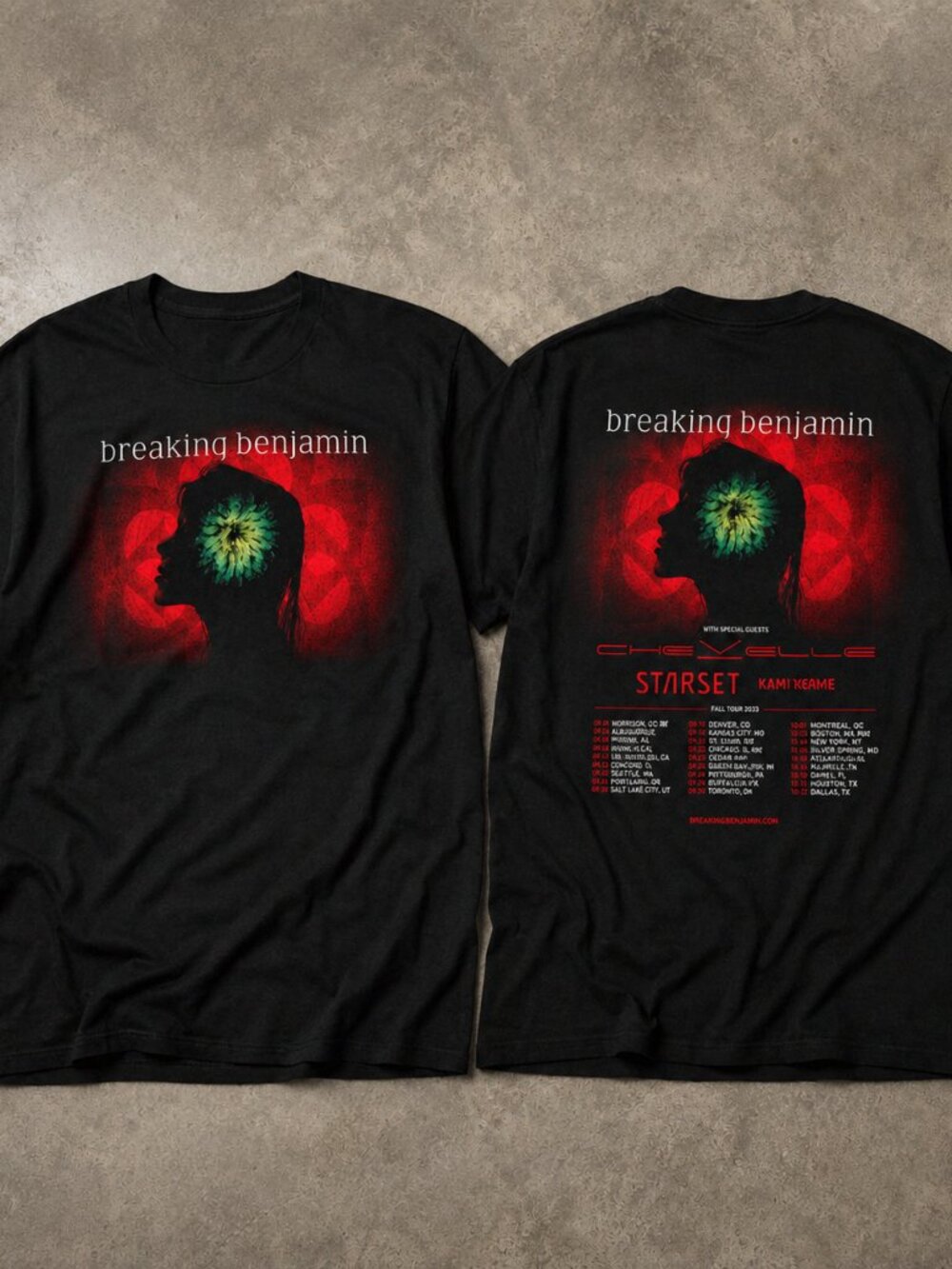 Breaking Benjamin Fall Tour 2026 North America Double Sided T-Shirt